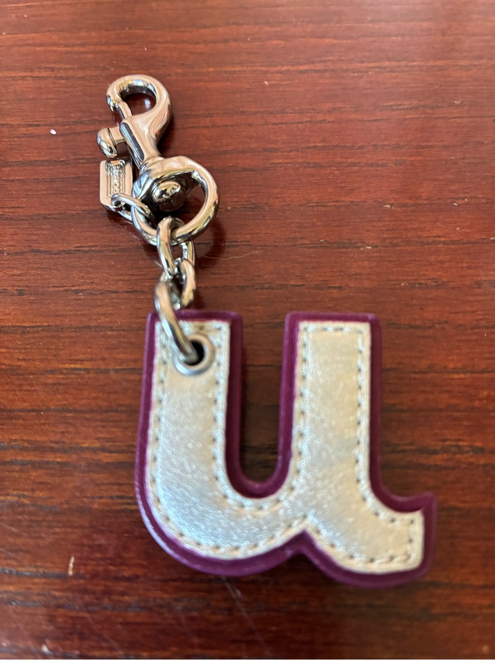 Coach Vintage Leather Initial Key Charm